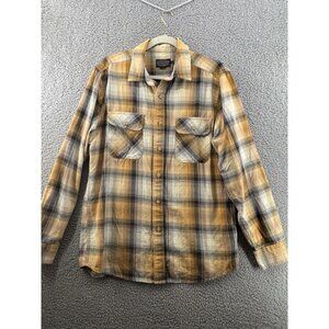 Pendleton Mens Large Plaid Button-Up Shirt In Cotton Size Large